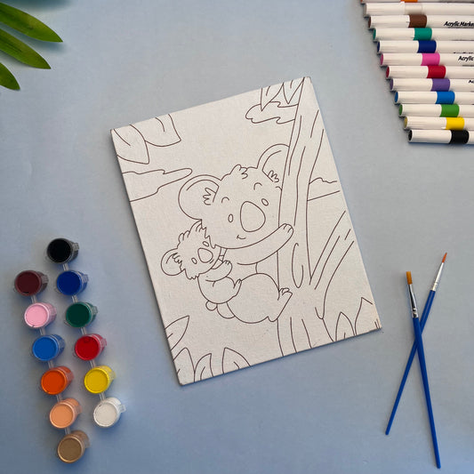 Koala with Kid Pre-Drawn DIY Canvas