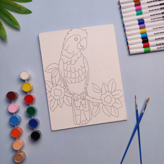 Parrot Pre-Drawn DIY Canvas