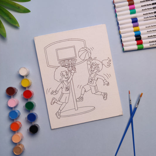 BasketBall Pre-Drawn DIY Canvas