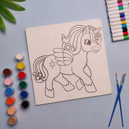 Unicorn Pre-Drawn DIY Canvas